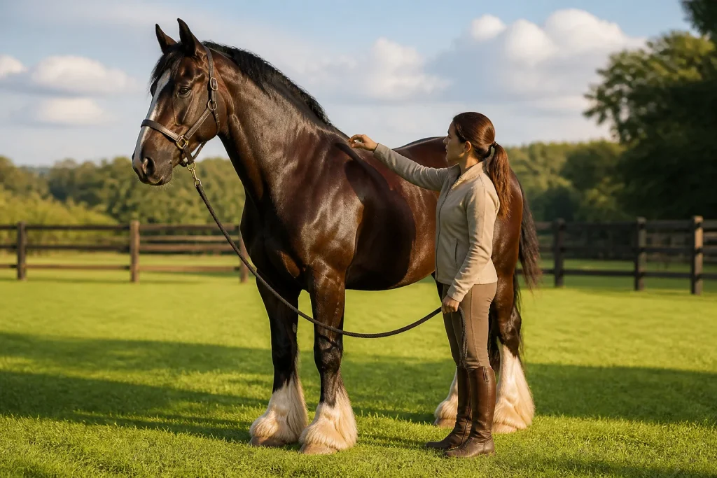 Cheval majestueux et sa cavaliere