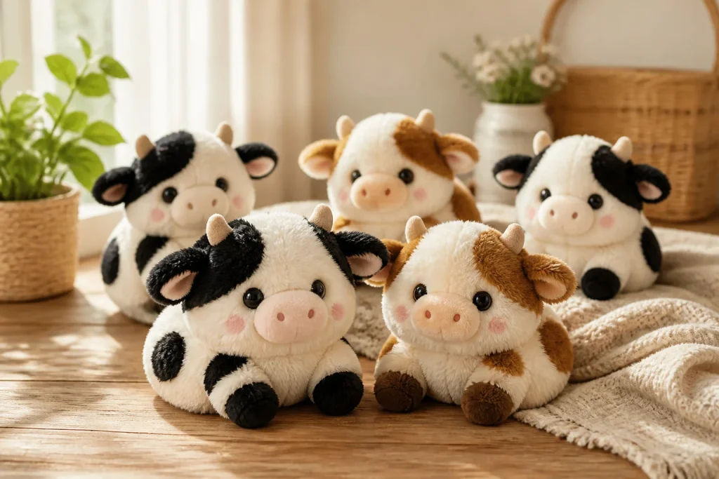 Douceur et tendresse peluches vaches adorables