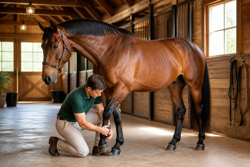 Soin et attention pour un cheval