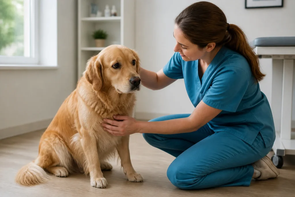 Douce attention pour un chien