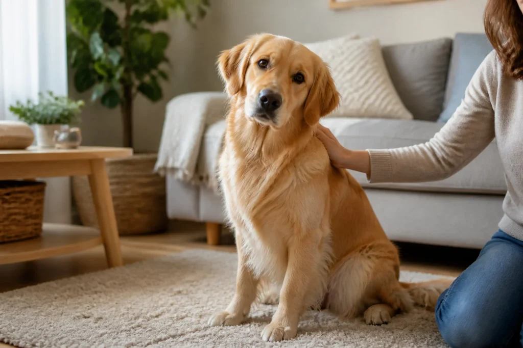 Douce presence canine sur canape