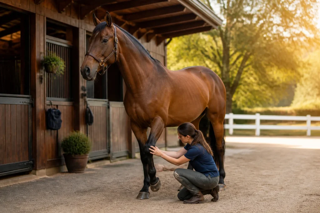 Soin et attention pour un cheval majestueux