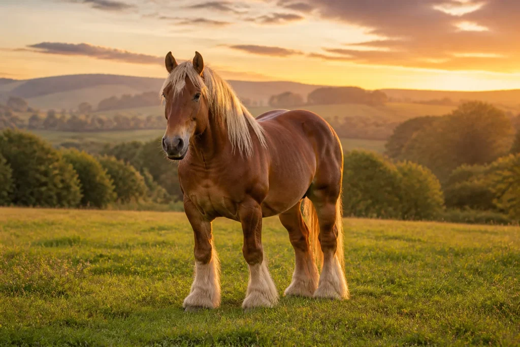 Majestueux ardennais au coucher du soleil