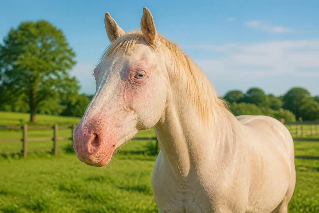 Portrait dun cheval a la peau sensible